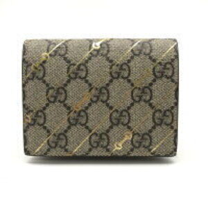 Gucci GG Supreme canvas leather bifold wallet horsebit